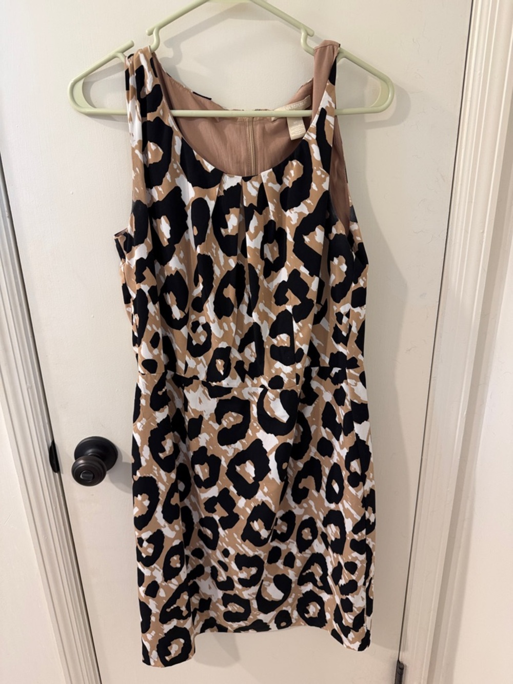 Banana Republic Leopard Print Mini Dress in Tan, Black & White